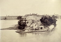 Photograph taken in 1860 of the ancient city of Sukkur which lies in the heart of the Indus Valley, the location of the ancient Harappa civilisation.  (Out of copyright)
