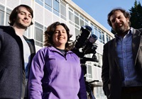 Left to right: Postgraduate researchers Joseph Hutton and Nathalia Alzate who will be travelling to Svalbard to study the eclipse, and Dr Huw Morgan, Reader at the Solar System Physics Group at Aberystwyth University.