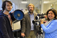 Dr Huw Morgan (centre) was a leading member of an international team that studied the 2015 solar eclipse.