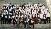 Aberystwyth Summer University 2016 students and staff after their 'graduation.'