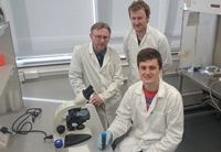 Members of the research team that studied the prevalence of rumen fluke in Welsh farms: (Left to right) Professor Peter Brophy, Dr Hefin Williams and Rhys Aled Jones from the Institute of Biological, Environmental and Rural Sciences at Aberystwyth University.