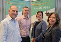 Launching InvEnterPrize are (left to right) Tony Orme, Careers Consultant (Enterprise) Aber Careers, Dylan Eurig Jones, Aber Fund Officer at the Development and Alumni Relations Office, Louise Somerfield, Enterprise Administrative Assistant Aber Careers and Sian Furlong-Davies, Director of Aber Careers.