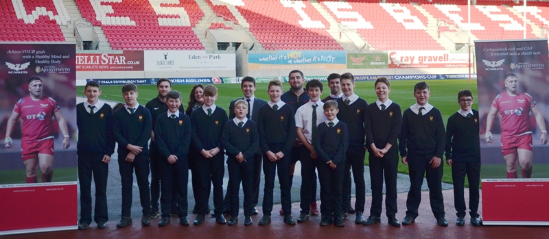 Launch of the Scarlets / Aberystwyth University Healthy Eating Initiative at Parc y Scarlets