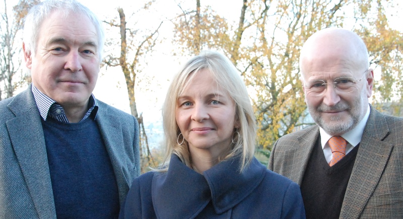 Choice/Dewis, the £1.3m research project on Elder Abuse and Justice was awarded £890,000 grant by the Big Lottery Fund in 2015. Pictured (left to right) are Professor Alan Clarke, Co-Principal Investigator, Sarah Wydall, Senior Research Fellow and Co-Principal Investigator and Professor John Williams, Co-Principal Investigator on the project.
