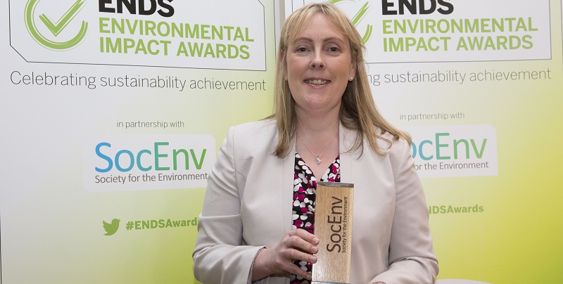 Dr Phillippa Pearson with the Society for the Environment’s Environmental Professional of the Year award