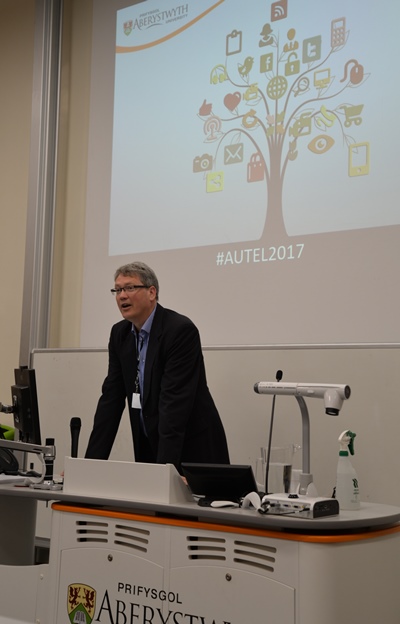 Professor Tim Woods giving the opening address at AUTEL2017