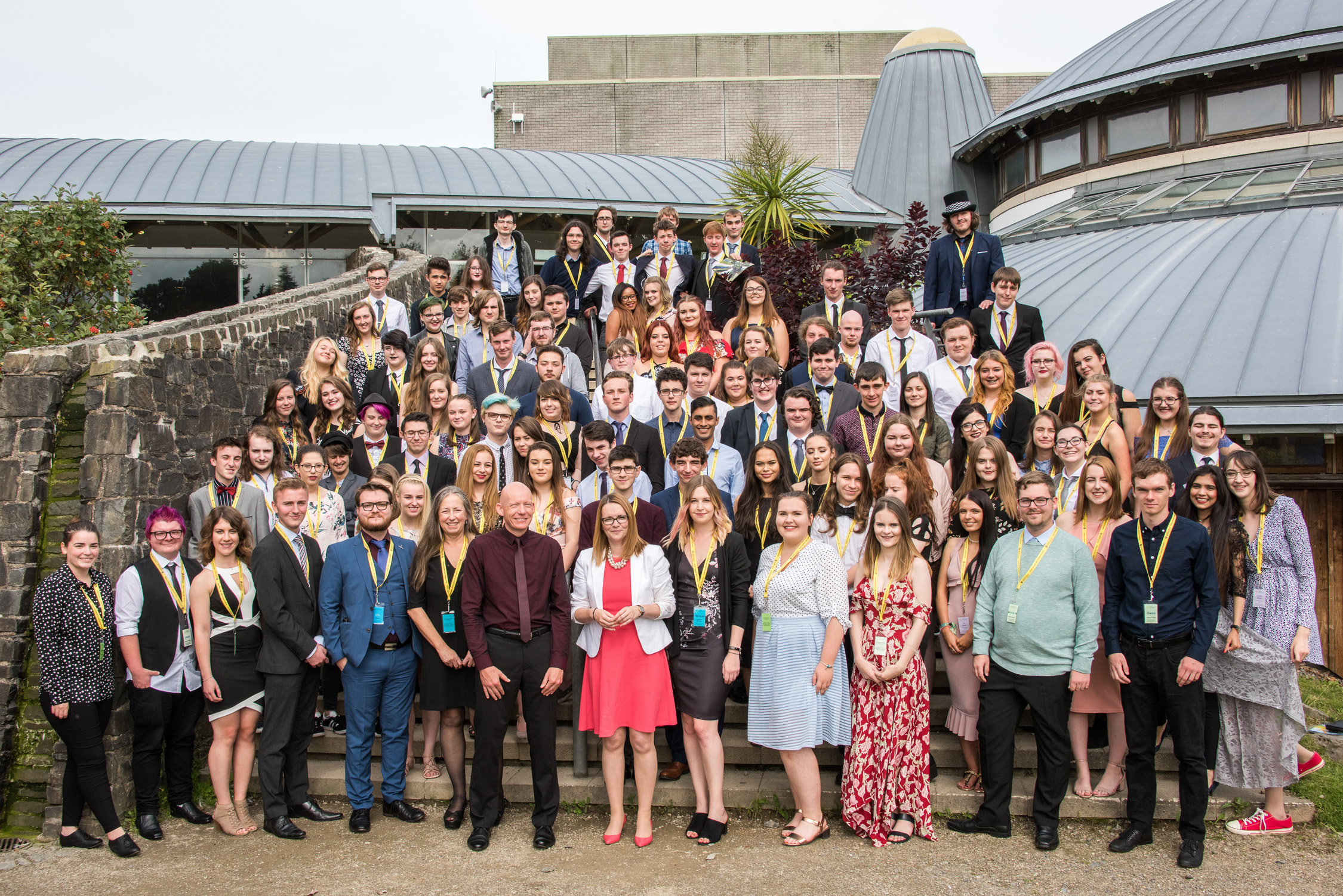 Kirsty Williams AM, Welsh Government Cabinet Secretary for Education with Aberystwyth Summer University Students.