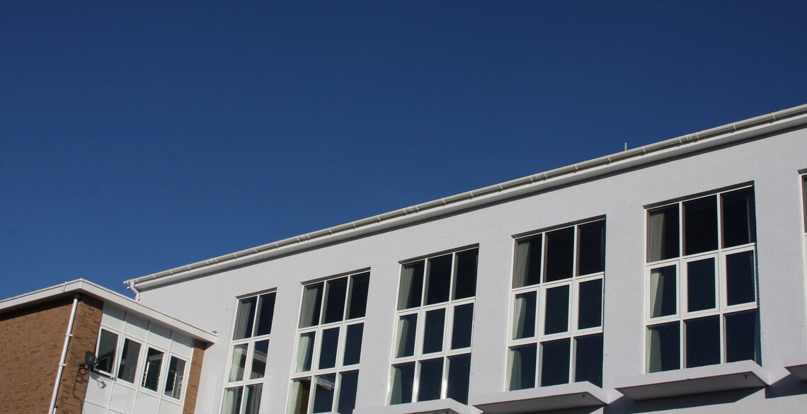 External shot of windows on top floor of Penbryn