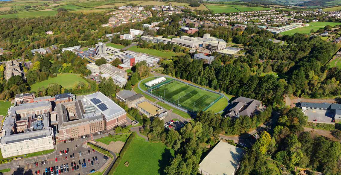 Aerial image of Penglais Campus