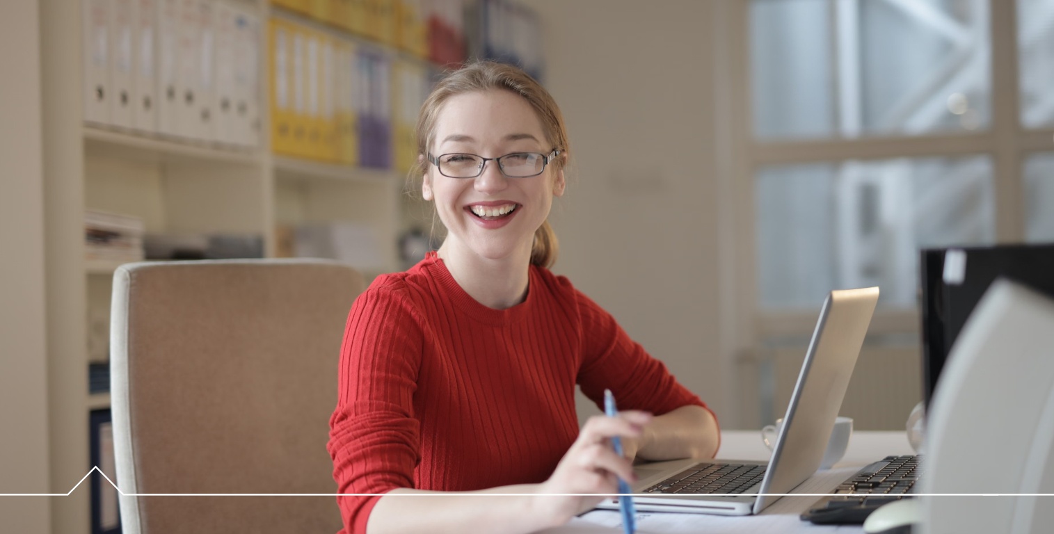 A young woman in an office