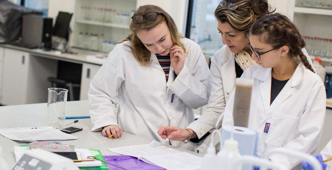 Students working in a lab practical 