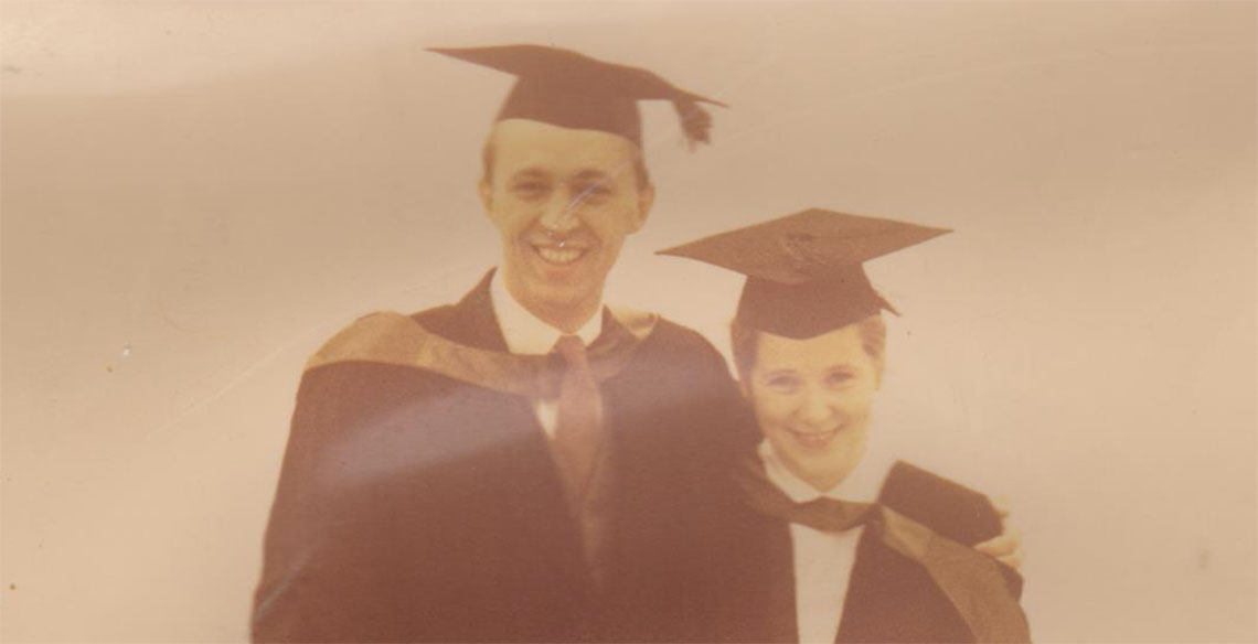 John and Annabel at Annabel’s Graduation in Aber, 1960. John was acting as marshal at the ceremony in the old King’s Hall.