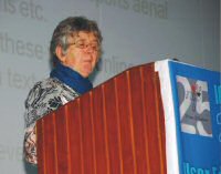 Lucy Tedd presenting in Delhi