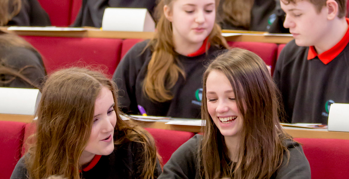School pupils attending a taster lecture