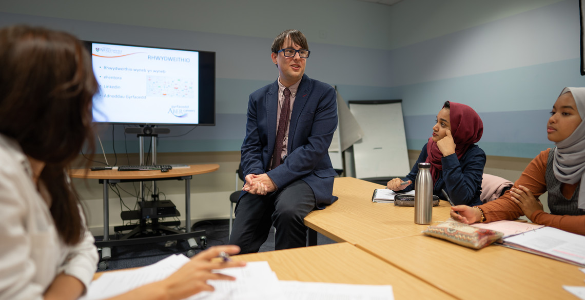 A Business and Management lecture at Aberystwyth University 