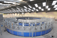 The new rotary milking parlour