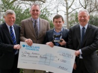 Left to Right: Nick Everington from Royal Association of British Dairy Farmers, Dr Mike Rose IBERS, competition winner Owen Ashton and Dairy Crest’s Mike Sheldon.