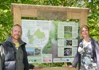 Ben Sampson and Dr Elaine Jensen at the information panel