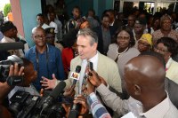 Prof. Mur being interviewed by Nigerian Television after his keynote speech