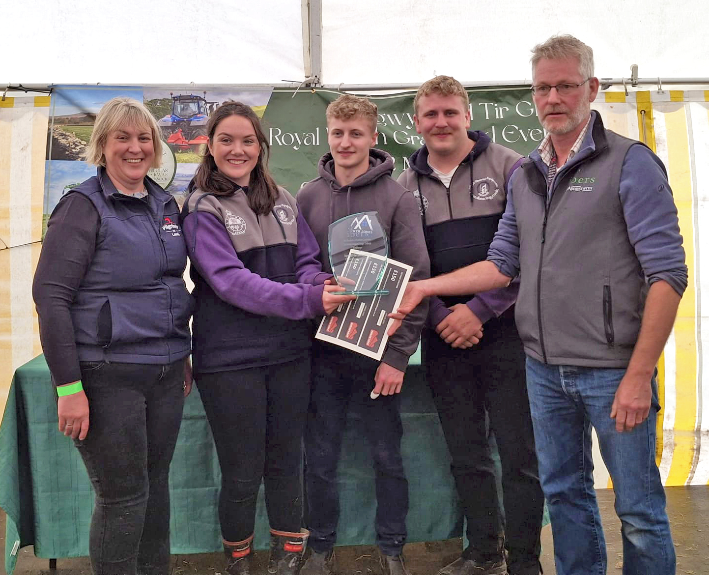 The winning team: Brecknock YFC (Elis, Cerith and Elin),