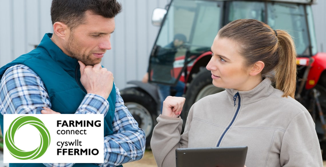 Farmer discussing innovation with research consultant