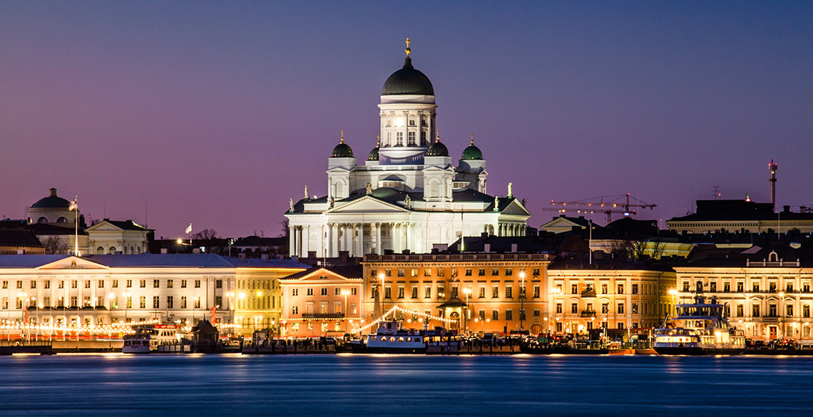Helsinki at night