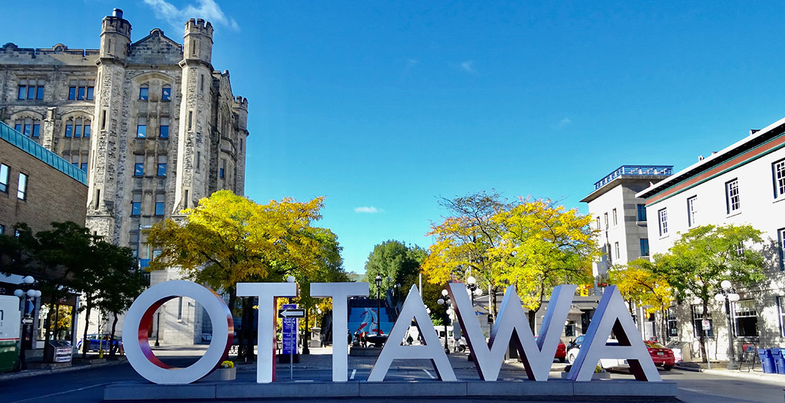 Stock image of Ottawa letters located in Ottawa, Canada. 