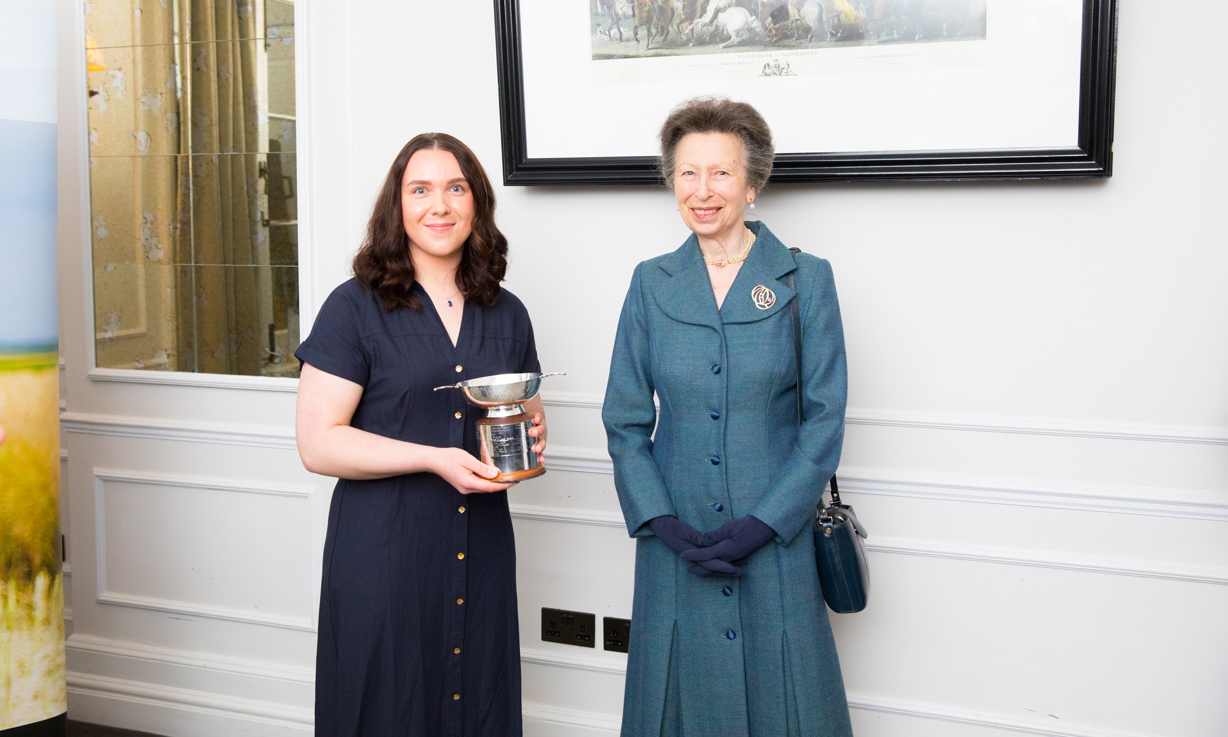 Rhian Griffiths being presented with her award by Her Royal Highness The Princess Royal