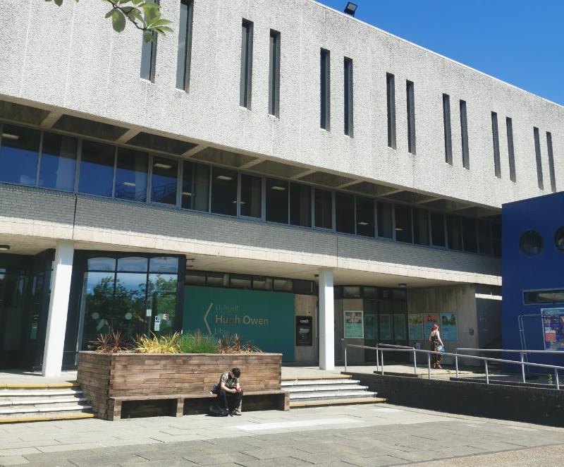 Hugh Owen Library from the Piazza