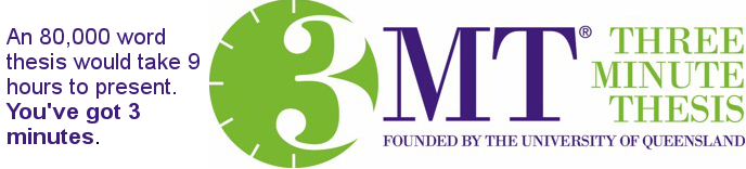 Three Minute Thesis logo & strapline