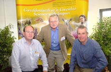 Professor Wayne Powell, Professor Nigel Scollan and Graham Harvey