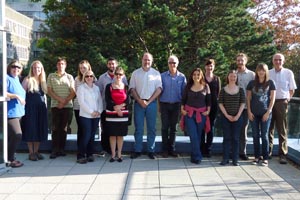 SUSFISH researchers left-right: Shelagh Malham, Emma Wooton, Peter Robins, Emer Morgan, Sarah Culloty, Eddie O’Grady, Ruth Ramsay, Ian McCarthy, Dan Lee, Ilaria Coscia, Clara Mackenzie, Jo Porter, Joe Ironside, Hayley Watson, Andrew Rowley.