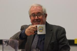 Michael Cox with Centenary mug