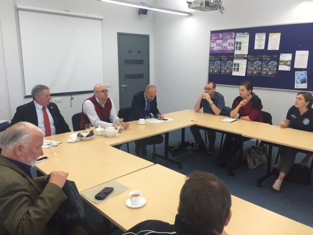 Photo: Professor Ken Booth, Dr Jan Ruzicka, Yiftah Curiel from London's Israeli Embassy, and students. 
