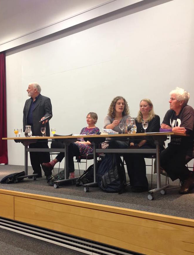 Above: Professor Ken Booth, Ann Pettitt, Anghaarad Penrhyn Jones, Helena Earnshaw and Angie Zelter