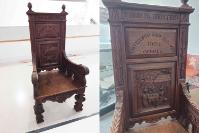 Eisteddfod chair carved by Belgian refugee, Emile de Vynk 