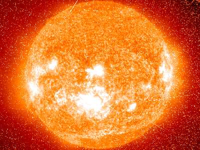 An image of the Sun taken from the Solar and Heliospheric Observatory