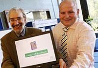 L to R Phil Colburn, Land, Life & Leisure Editor, and Dan Downes of NFU Cymru at the launch of the new pilot service