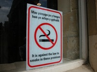 No Smoking sign by the Old College