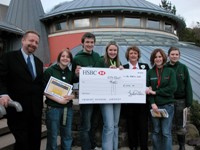 L to R The victorious Maths team with Douglas Lamont of RPS Group (far left) event organiser Lynda Rollason (3rd from right)