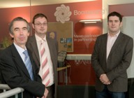 Left to Right. Professor Noel Lloyd, Professor Adrian Kear and Mr Eurig Davies of Boomerang+ at the launch