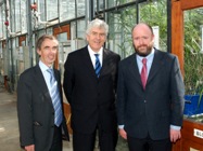 L to R. Professor Noel Lloyd, First Minister Rhodri Morgan and Dr Michael Abberton during the visit to IBERS