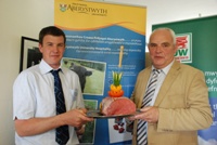 University Farms Manager Huw McConochie (left) and Kevan Downing, Head of Hospitality at the FUW launch