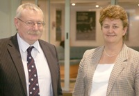 Professor Wayne Powell, Director of IBERS and Heather Jenkins, Director of Agricultural Strategy at Waitrose.