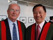 Sir John Meurig Thomas (left) with Professor Ching Fai Ng.