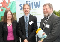 (l – r) Nerys Fuller-Love, Project Director Wales, Aberystwyth University, Pro Vice-Chancellor Professor Aled Jones, Aberystwyth University, Bill O'Gorman, Project Director Ireland, Waterford Institute of Technology.