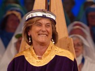 Glenys Mair Roberts, winner of the Crown at the National Eisteddfod