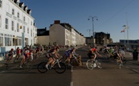 Bike racing on the Prom.