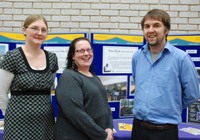 L to R. Members of the E-Services and Communications team, Kate Wright, E-learning Development Officer, Johanna Westwood, E-learning Support Officer and Patrick Glaister, Graduate Trainee, who organised the opening.