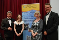 L to R: Gerald Davies CBE, Dr Joanne Thatcher, Professor April McMahon and Dafydd Jones.